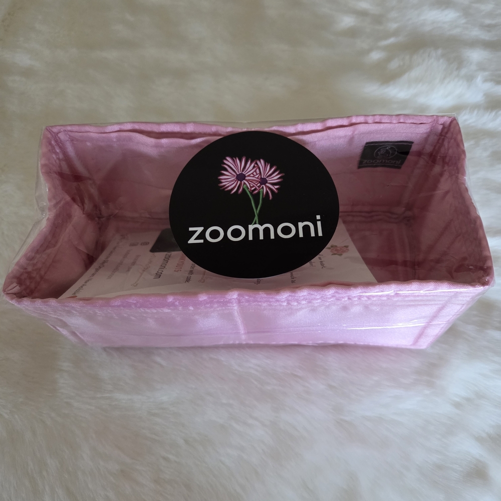 Zoomoni bag organizer, Hermes Kelly 25, pink satin
